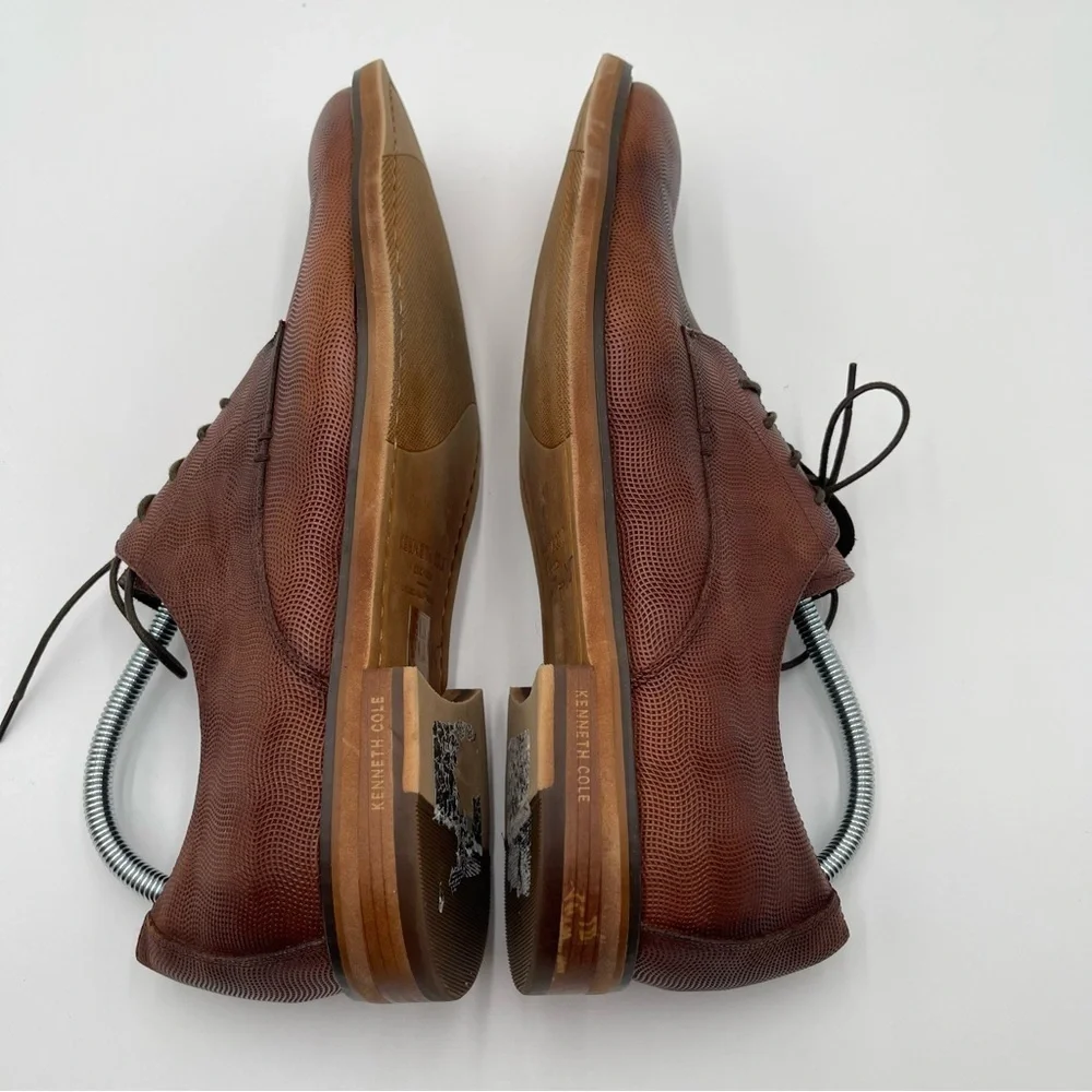 Kenneth Cole New York Men's Dance Lace Up Oxford Brown Size 11.5 Dress Shoes